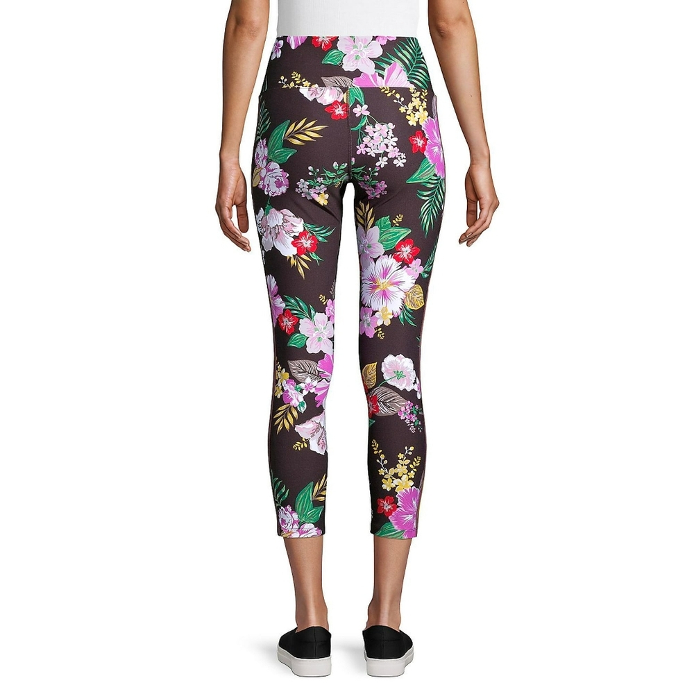 3/$20🌟 Calvin Klein Performance Black Floral Print Mid Rise Leggings Size Small